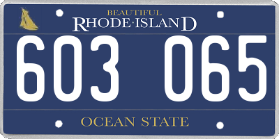 RI license plate 603065