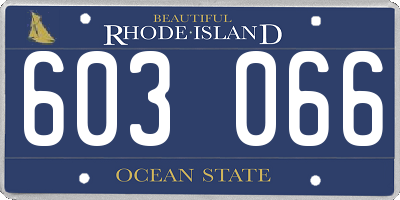 RI license plate 603066