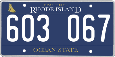 RI license plate 603067