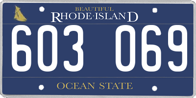 RI license plate 603069