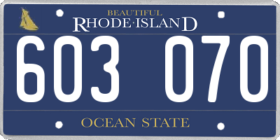 RI license plate 603070