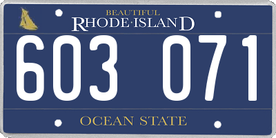 RI license plate 603071