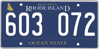 RI license plate 603072