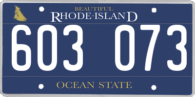 RI license plate 603073