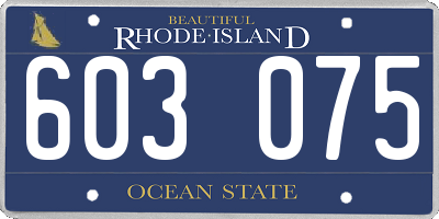 RI license plate 603075