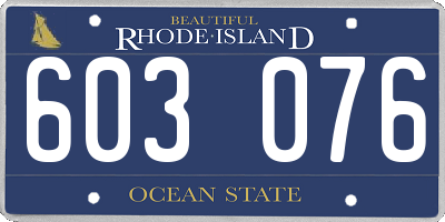 RI license plate 603076