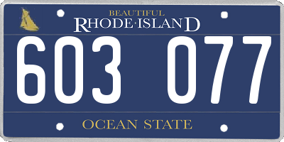 RI license plate 603077
