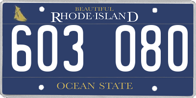 RI license plate 603080