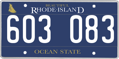 RI license plate 603083