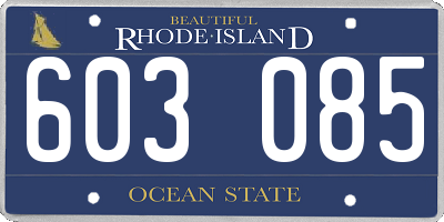 RI license plate 603085