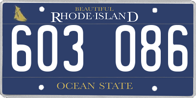 RI license plate 603086