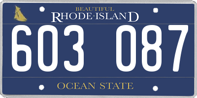 RI license plate 603087