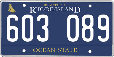 RI license plate 603089