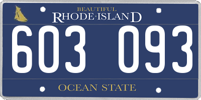 RI license plate 603093