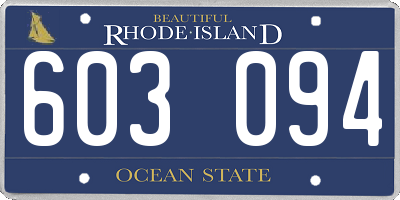 RI license plate 603094