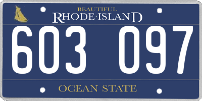 RI license plate 603097