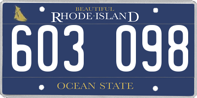 RI license plate 603098