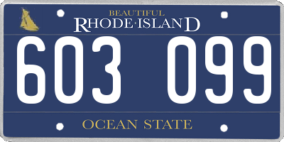 RI license plate 603099