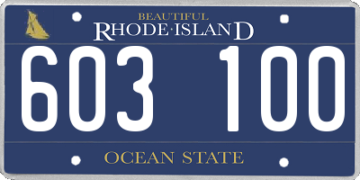 RI license plate 603100