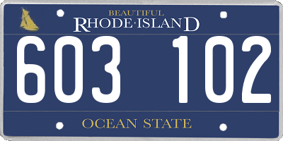 RI license plate 603102