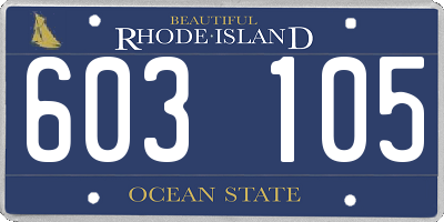 RI license plate 603105