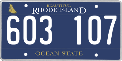 RI license plate 603107