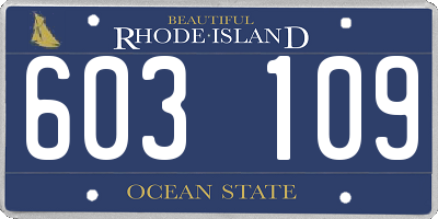 RI license plate 603109