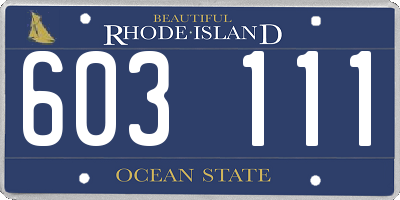 RI license plate 603111