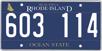 RI license plate 603114