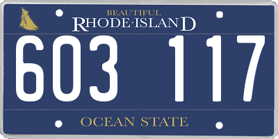 RI license plate 603117
