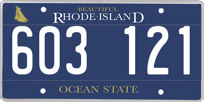 RI license plate 603121