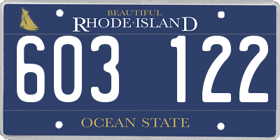 RI license plate 603122