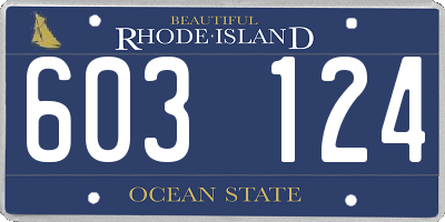RI license plate 603124
