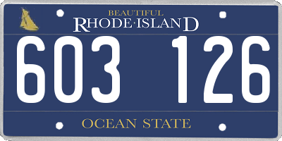 RI license plate 603126
