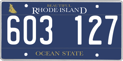 RI license plate 603127