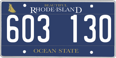 RI license plate 603130
