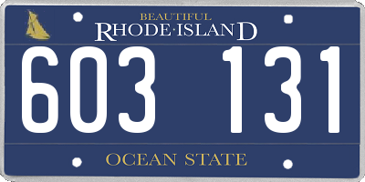 RI license plate 603131