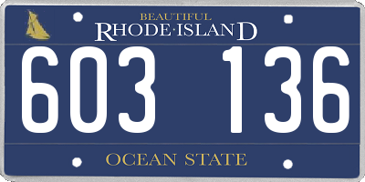 RI license plate 603136