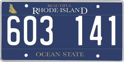 RI license plate 603141