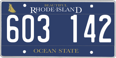 RI license plate 603142