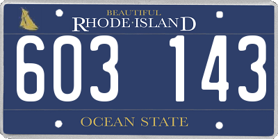 RI license plate 603143