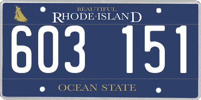 RI license plate 603151