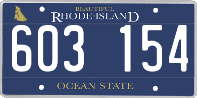 RI license plate 603154