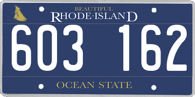 RI license plate 603162