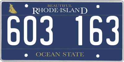 RI license plate 603163