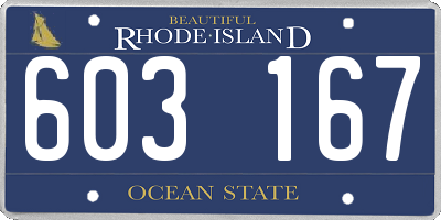RI license plate 603167