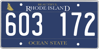 RI license plate 603172