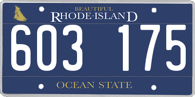 RI license plate 603175
