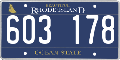 RI license plate 603178