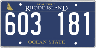 RI license plate 603181